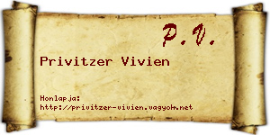 Privitzer Vivien névjegykártya